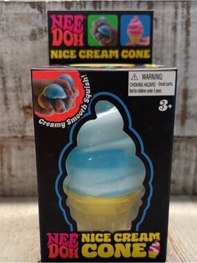 NeeDoh Nice Cream Cone Squishy - Blue & Yellow